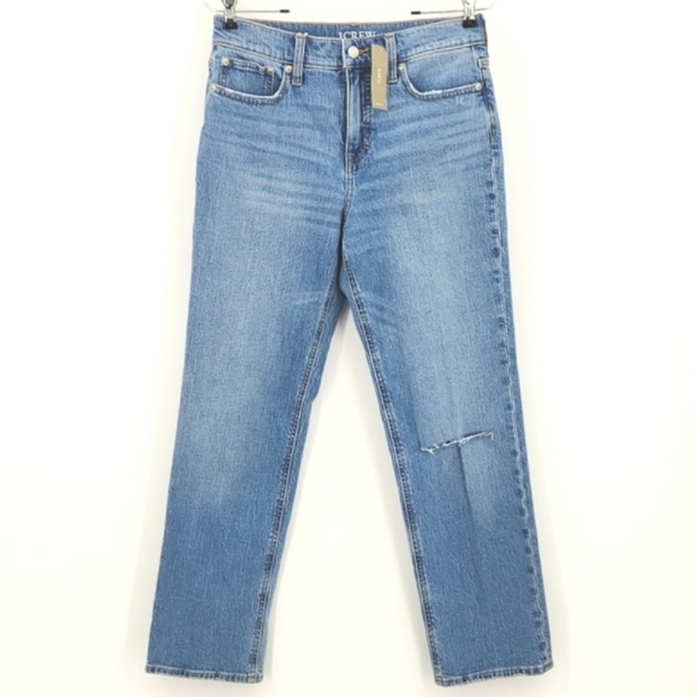J Crew Jeans Womens Size 26 90s Classic Straight Leg Distressed Denim Style Y2K